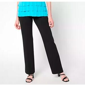 Tailored by Susan Graver Regular Sleek Ponte Boot-Cut Pants XSmall Black